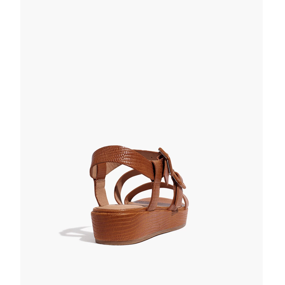 SOLD Madewell The Robin Platform Sandal in Lizard Embossed Leather - Picture 9 of 11